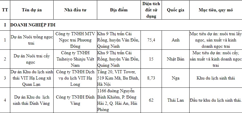 Dự án FDI tại khu kinh tế đặc biệt Vân Đồn