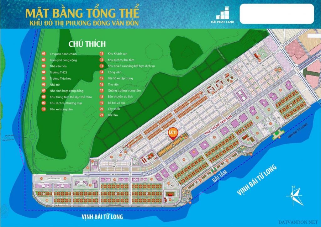 Mặt bằng khu đô thị Phương Đông Vân Đồn