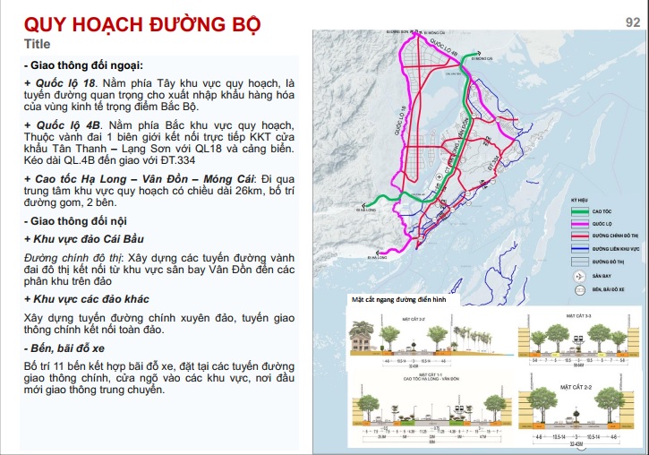 Quy hoạch đường bộ đặc khu kinh tế Vân Đồn