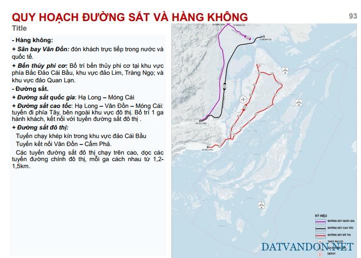 Quy hoạch giao thông đường sắt và hàng không tại Vân Đồn