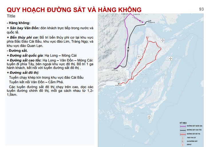 Quy hoạch đường sắt và đường hàng không đặc khu kinh tế vân đồn
