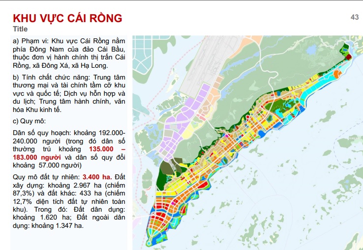 quy hoạch khu vực Cái Rồng Vân Đồn